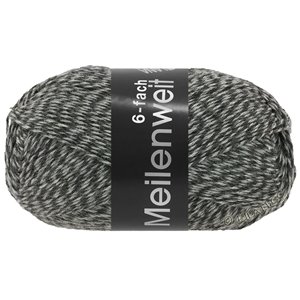 Lana Grossa MEILENWEIT 6-FACH 150g Mouliné/Print/Tweed | 8506-тёмно-серый/светло-серый